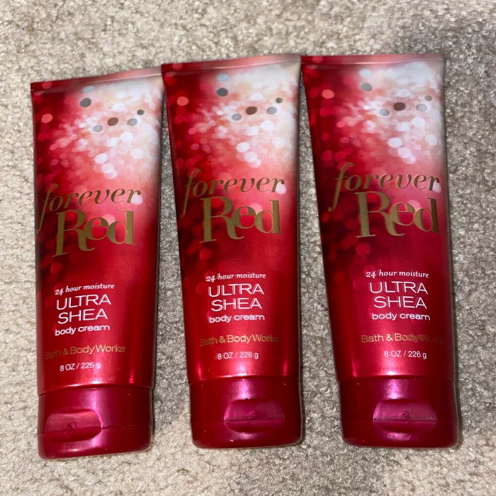 Bath & Body Works FOREVER RED Ultra Shea Body Cream 8 oz 3x
